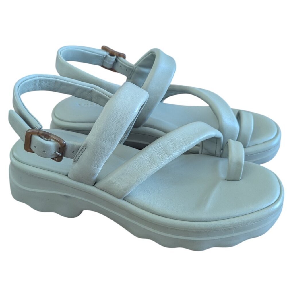 VINCE - Women's Santa Cruz Strappy Slingback Platform Sandals in Gray - Size 9